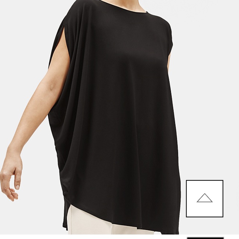 Eileen Fisher Asymmetrical Black Jersey Tunic